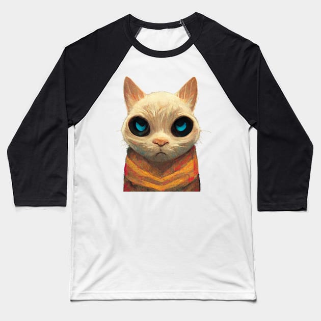 Polite Kitty Baseball T-Shirt by rogergren